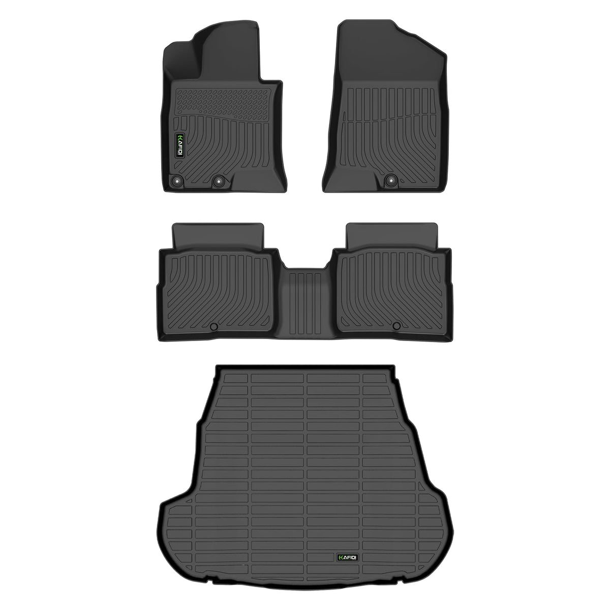 HAFIDI® Floor Mats & Cargo Liner Set Fit for 2023-2027 Kia NIRO & NIRO Hybrid (Not for NIRO EV &NIRO PHEV) All Weather Protection TPE Anti-Slip Floor Liners Custom Accessories -Black