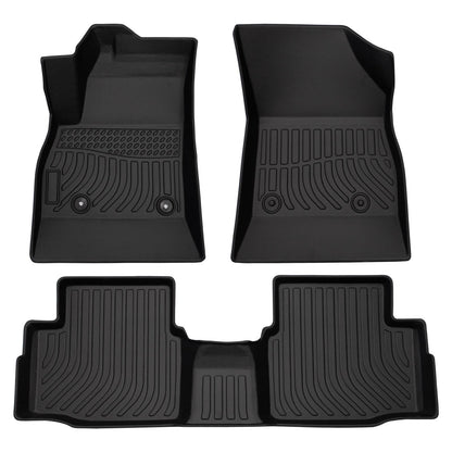 Car Floor Mats for 2012-2017 Chevy Equinox &GMC Terrain/Terrain Denali,All Weather TPE Full Set Includes 1st 2nd Row Front (for 12-17 Chevrolet Equinox/GMC Terrain/Denali)