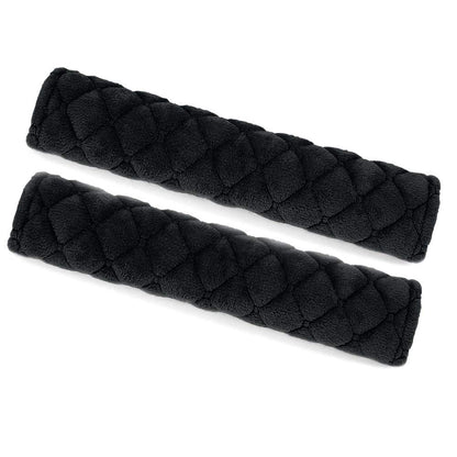 surpassme Car Seat Belt Pads Cover, 2PCS 15in Extra Length Seat Belt Shoulder Strap Covers Protector to Release Stress to Neck and Shoulder for a Safety Driving (Black)