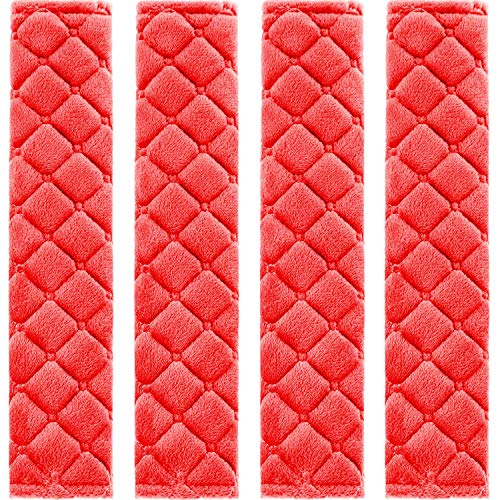 Tatuo 4 Pack Seat Belt Cover Extra Long Soft Pad for Car,15.8 Inch,Black
