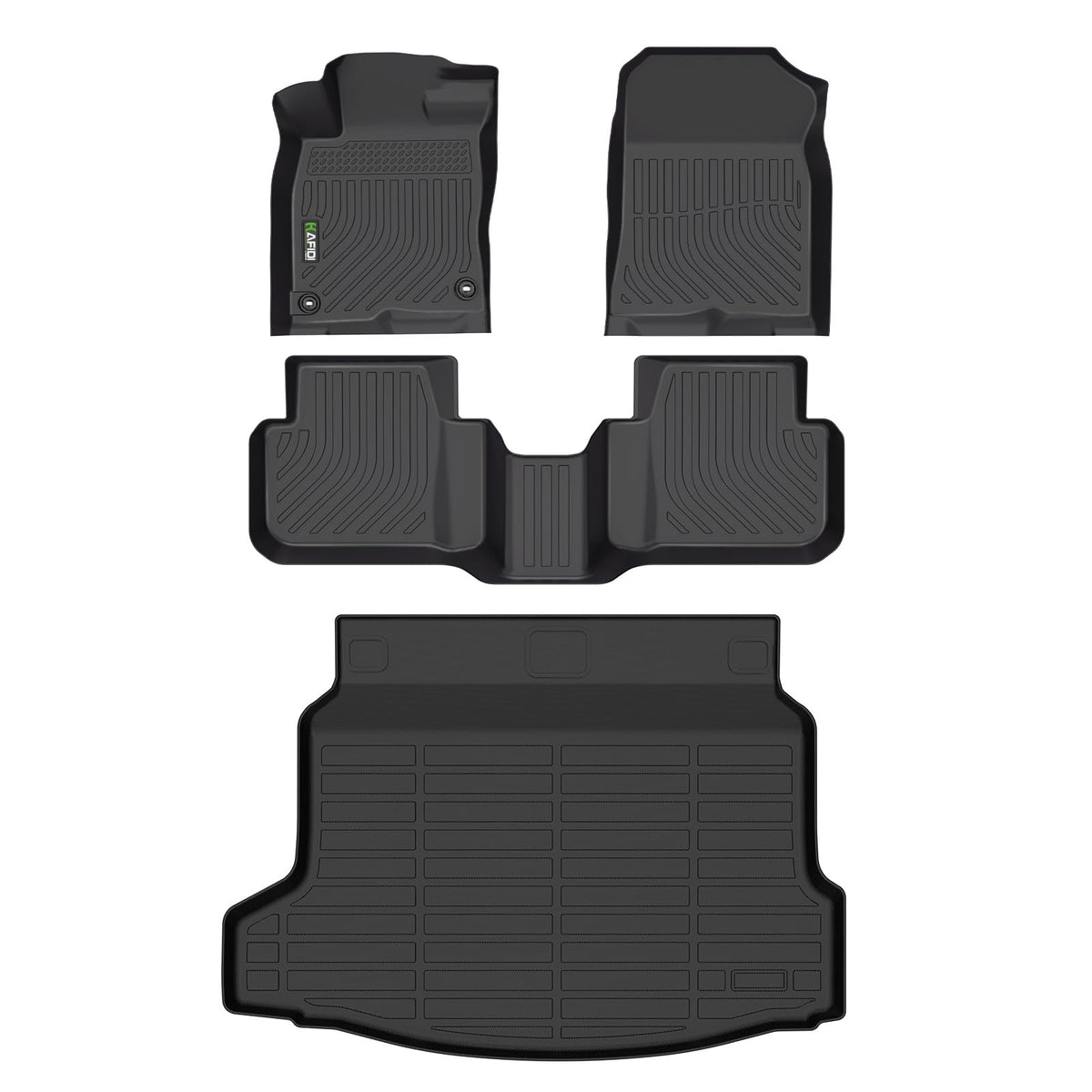 HAFIDI® Floor Mats & Cargo Liner Set Fit for 2023-2027 Kia NIRO & NIRO Hybrid (Not for NIRO EV &NIRO PHEV) All Weather Protection TPE Anti-Slip Floor Liners Custom Accessories -Black