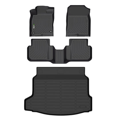 HAFIDI® Floor Mats & Cargo Liner Set Fit for 2023-2027 Kia NIRO & NIRO Hybrid (Not for NIRO EV &NIRO PHEV) All Weather Protection TPE Anti-Slip Floor Liners Custom Accessories -Black
