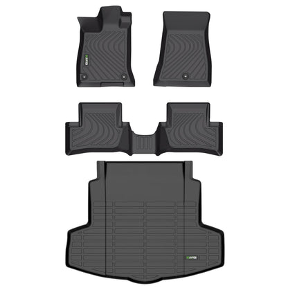Floor Mats Custom for Toyota Corolla 2009-2013 All Weather Protection TPE Heavy Duty Non-Slip Automotive Floor Liners Fits Front& 2nd Row Full Set Accessories, Black