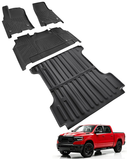 Car Floor Mats for Toyota Prius 2010-2015, 4PCS TPE Car Mats & Trunk Liner