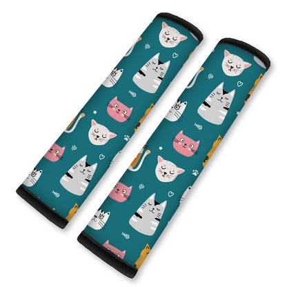 2Pcs Rainbow Skull Soft Auto Seat Belt Cover Pad 11" x 2.4"