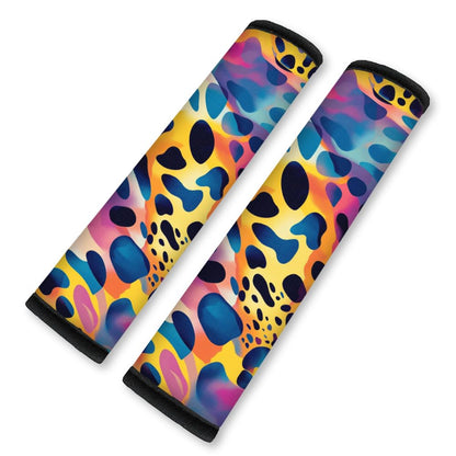 2Pcs Soft Auto Seat Belt Cover Pad Neon Galaxy Sea Turtle Print Colorful Car Seatbelt Shoulder Cushion for Comfortable Driving, Compatible with All Cars' Seatbelt and Backpack Straps
