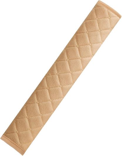HighnessHwoo Extra Long Seatbelt Covers for Adults Kids Women & Men, Soft Car Seat Belt Strap Cushion for for truck & bus drivers only, Shoulder Neck Chest Protector Pads, 1pc, Beige, 25.5in