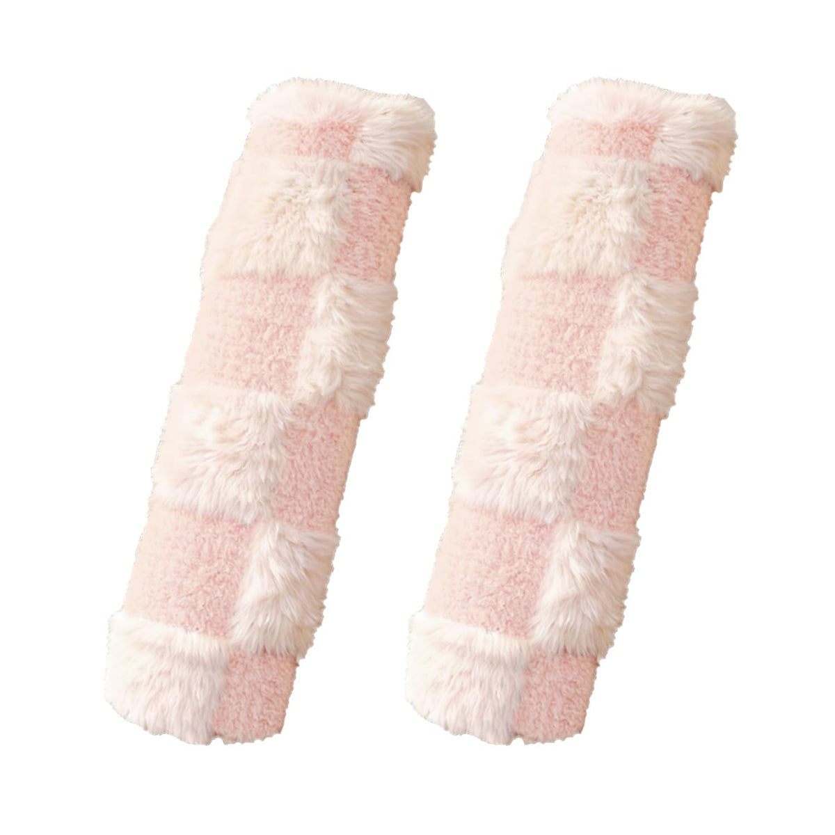 2PCS White Checkered Soft Auto Rubber Seat Belt Cover Seatbelt Shoulder Pad for A More Comfortable Driving,Suitable for Car Interior Accessorie