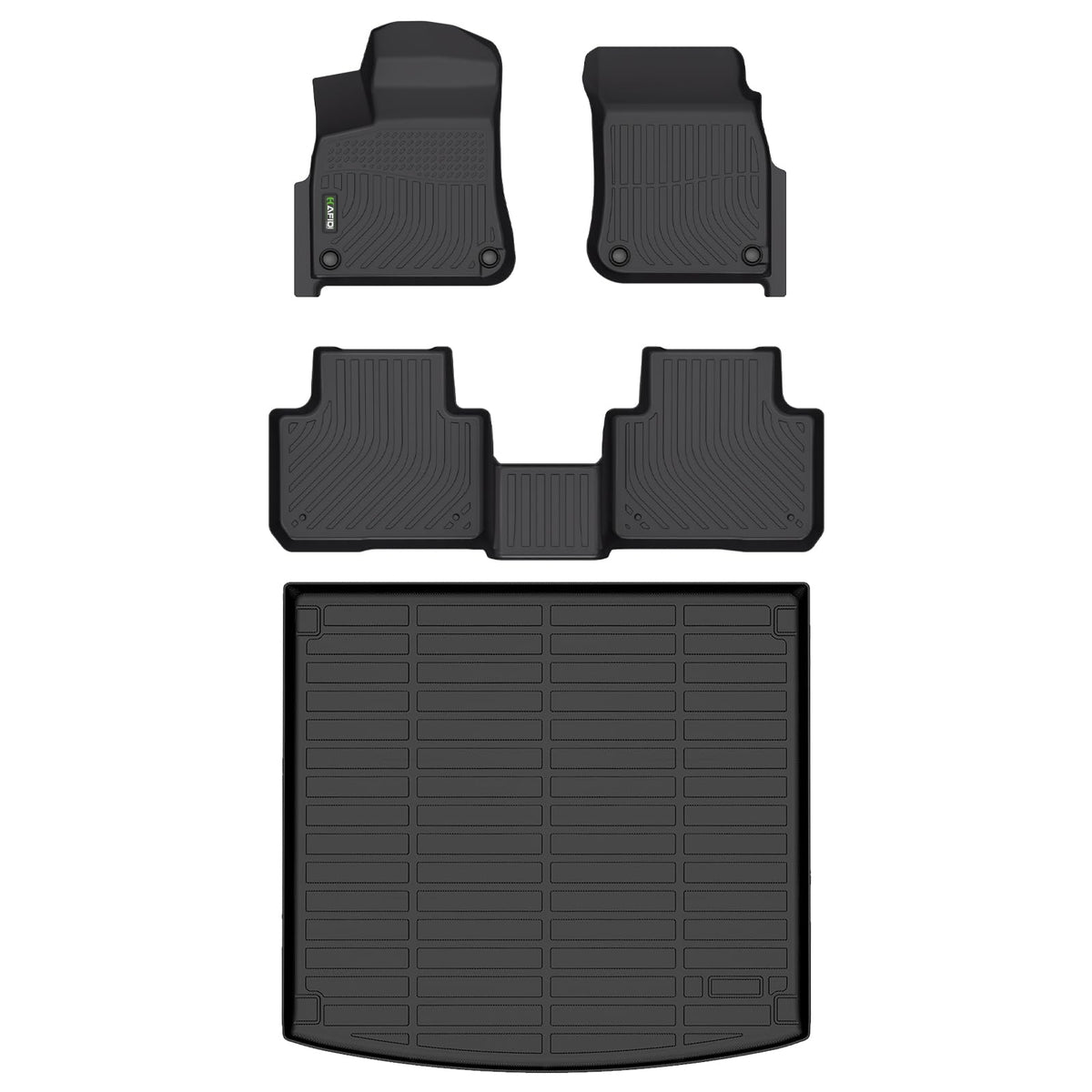 Floor Mats Custom for Toyota Corolla 2009-2013 All Weather Protection TPE Heavy Duty Non-Slip Automotive Floor Liners Fits Front& 2nd Row Full Set Accessories, Black