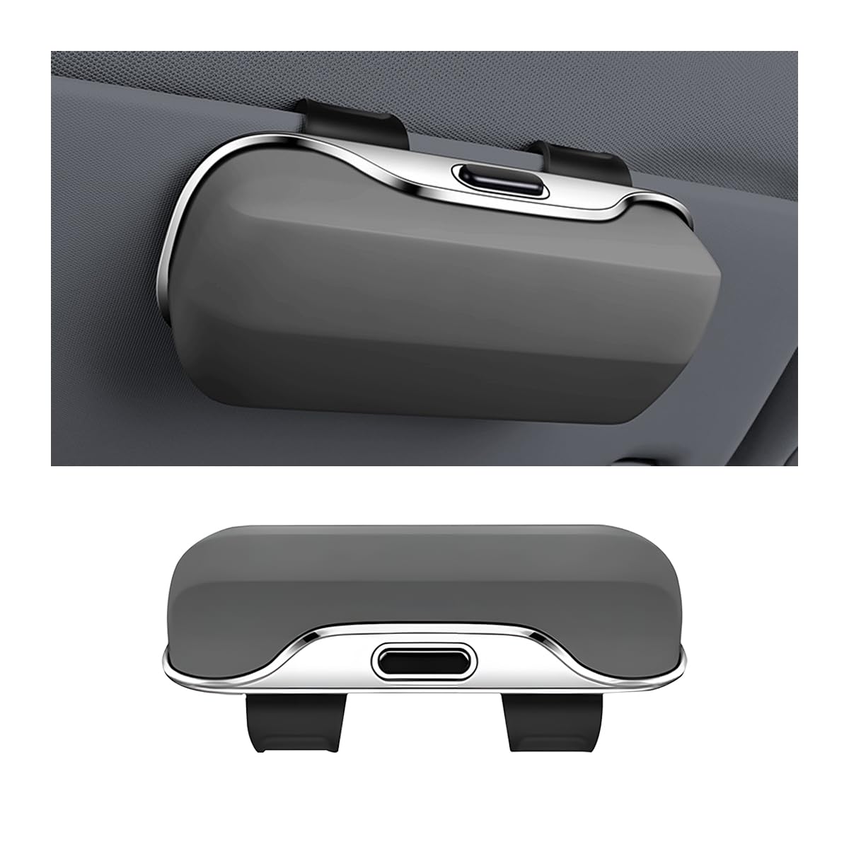 Zipelo 7.09 x 2.56 Inch Car Sun Visor Sunglasses Case, Black