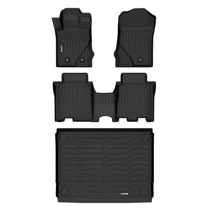 Floor Mats Custom for Toyota Corolla 2009-2013 All Weather Protection TPE Heavy Duty Non-Slip Automotive Floor Liners Fits Front& 2nd Row Full Set Accessories, Black
