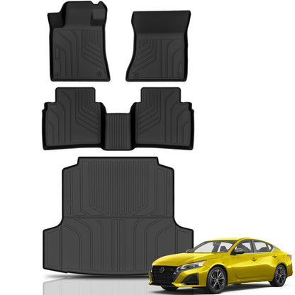 KUST Custom Fit Floor Mats for 2019-2025 2026 Nissan Altima Accessories All Weather Floor Mat Carpet Liners Front Rear 2 Row Seat Black Liner TPE