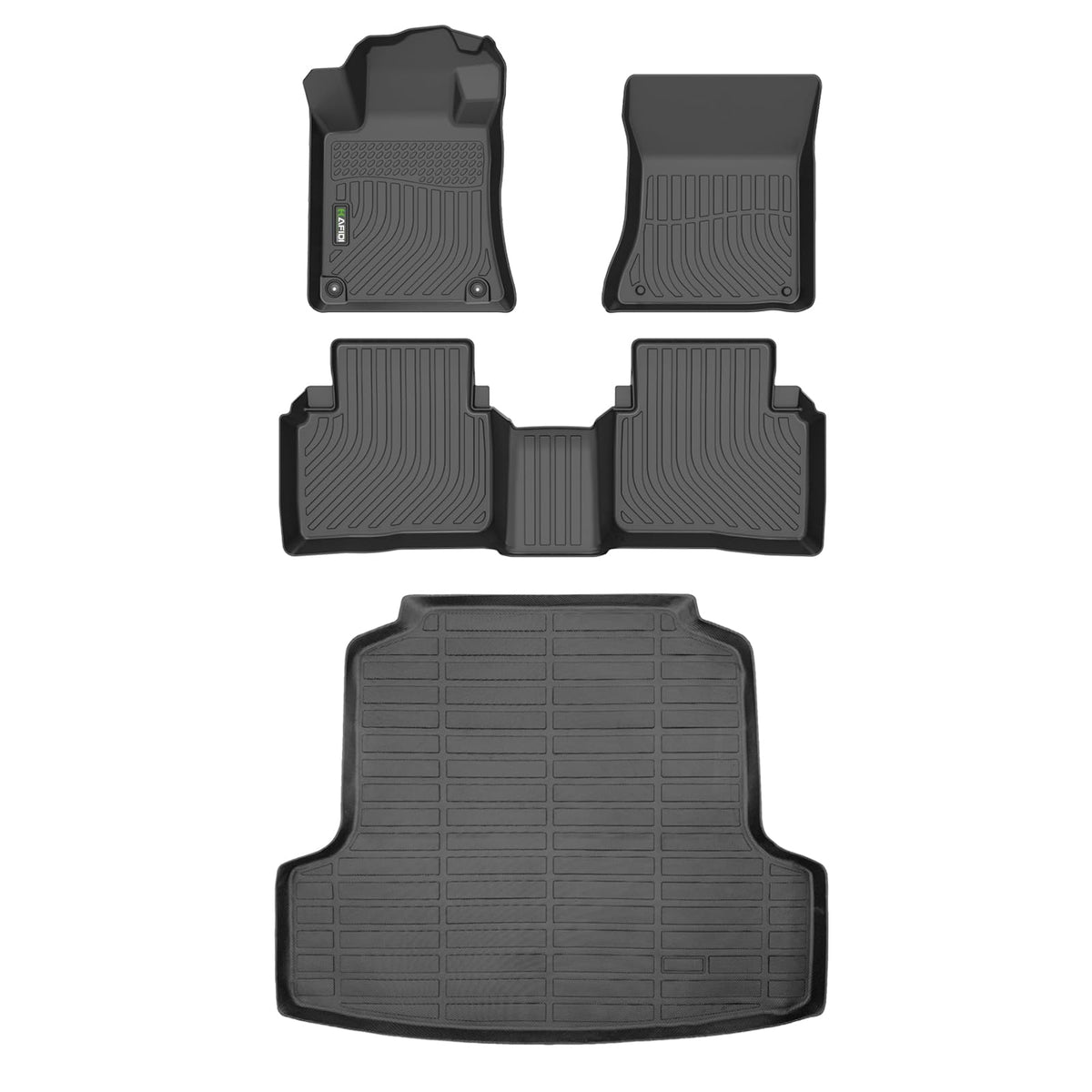 HAFIDI® Floor Mats & Cargo Liner Set Fit for 2023-2027 Kia NIRO & NIRO Hybrid (Not for NIRO EV &NIRO PHEV) All Weather Protection TPE Anti-Slip Floor Liners Custom Accessories -Black