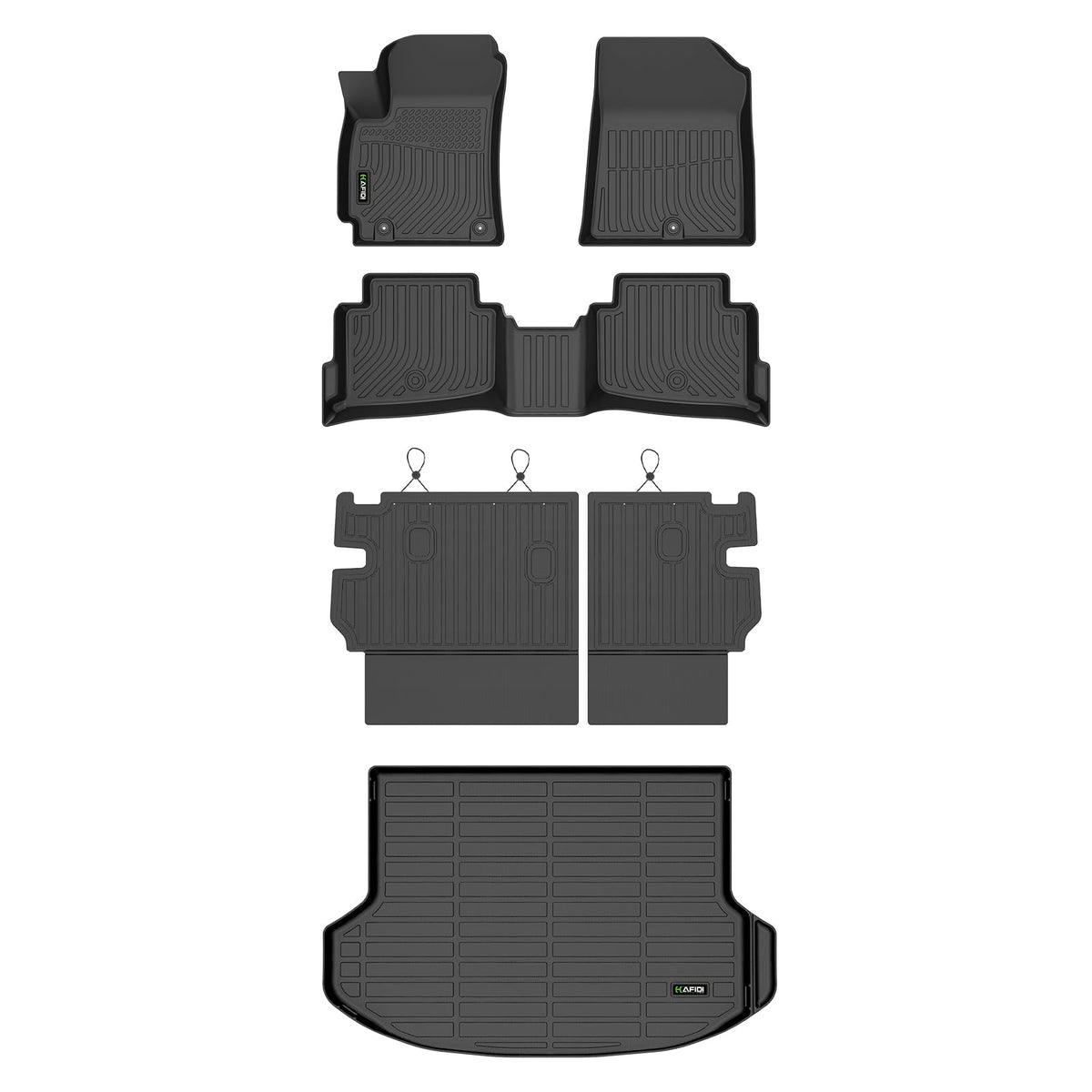 HAFIDI® Floor Mats & Cargo Liner Set Fit for 2023-2027 Kia NIRO & NIRO Hybrid (Not for NIRO EV &NIRO PHEV) All Weather Protection TPE Anti-Slip Floor Liners Custom Accessories -Black