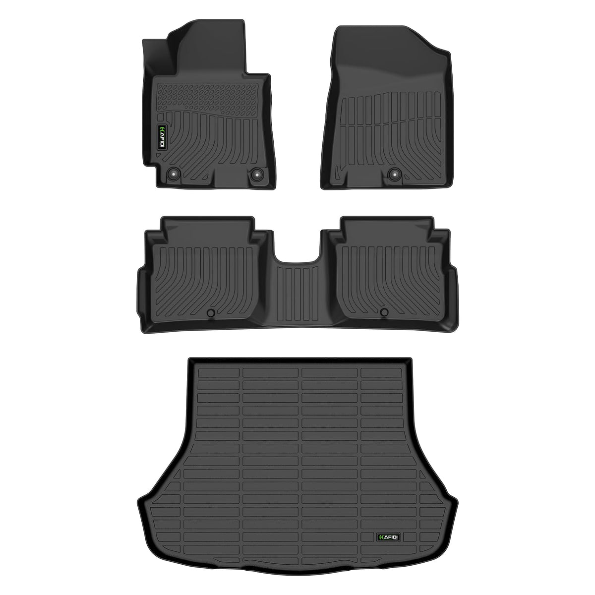 HAFIDI® Floor Mats & Cargo Liner Set Fit for 2023-2027 Kia NIRO & NIRO Hybrid (Not for NIRO EV &NIRO PHEV) All Weather Protection TPE Anti-Slip Floor Liners Custom Accessories -Black