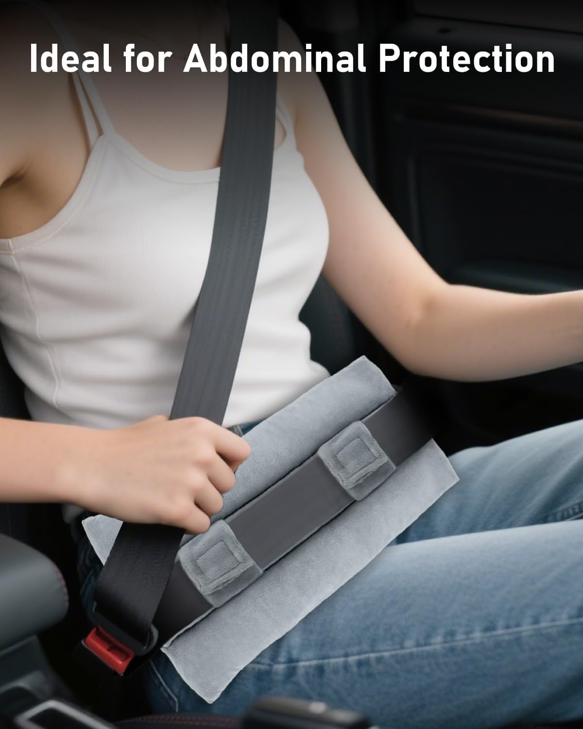 BELINOUS Seat Belt Pillows for Post Mastectomy Surgery (Gray)