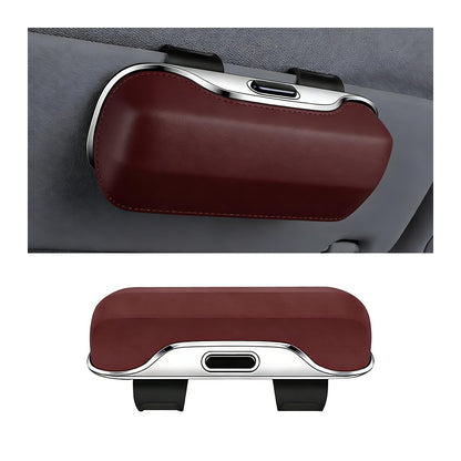 Zipelo 7.09 x 2.56 Inch Car Sun Visor Sunglasses Case, Black