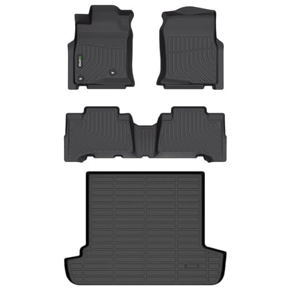 Floor Mats Custom for Toyota Corolla 2009-2013 All Weather Protection TPE Heavy Duty Non-Slip Automotive Floor Liners Fits Front& 2nd Row Full Set Accessories, Black