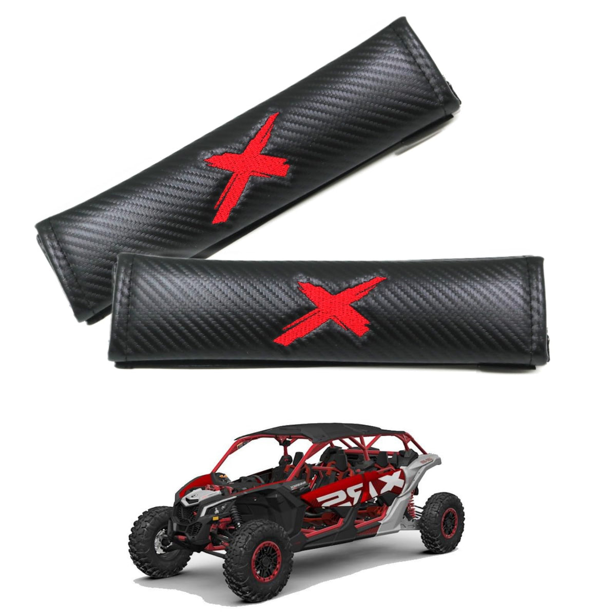 Carbon Fiber Seat Belt Shoulder Pads Compatible with Commander UTV SSV SXS