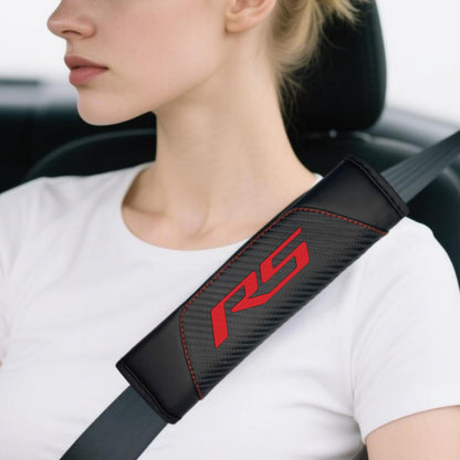 2Pcs Carbon Fiber Leather Seat Belt Cushions Shoulder Pad Soft for Camaro RS Equinox Malibu Traverse Blazer Cruze Trailblazer Trax Sonic Spark Accessories,Car Seat Belt Pads Safety Belt Cover Pad