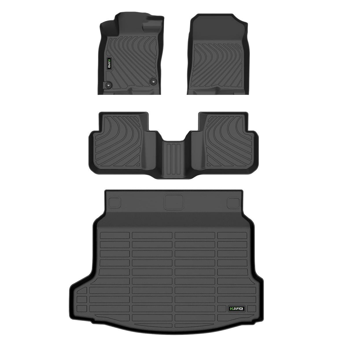 HAFIDI® Floor Mats & Cargo Liner Set Fit for 2023-2027 Kia NIRO & NIRO Hybrid (Not for NIRO EV &NIRO PHEV) All Weather Protection TPE Anti-Slip Floor Liners Custom Accessories -Black
