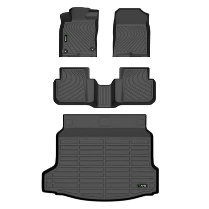 HAFIDI® Floor Mats & Cargo Liner Set Fit for 2023-2027 Kia NIRO & NIRO Hybrid (Not for NIRO EV &NIRO PHEV) All Weather Protection TPE Anti-Slip Floor Liners Custom Accessories -Black