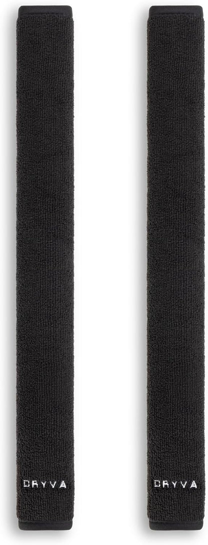 Dryva Seat Belt Cover, Extra Long, 20", Waterproof and Sweatproof, Premium Microfiber, Padding for Comfort, Full Coverage, Machine Washable (Black, 2 Pack)