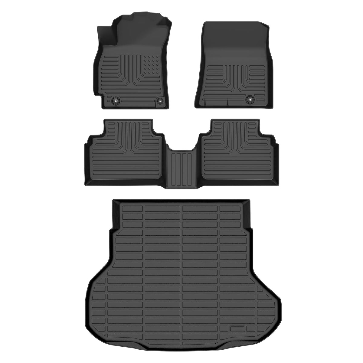 HAFIDI® Floor Mats & Cargo Liner Set Fit for 2023-2027 Kia NIRO & NIRO Hybrid (Not for NIRO EV &NIRO PHEV) All Weather Protection TPE Anti-Slip Floor Liners Custom Accessories -Black
