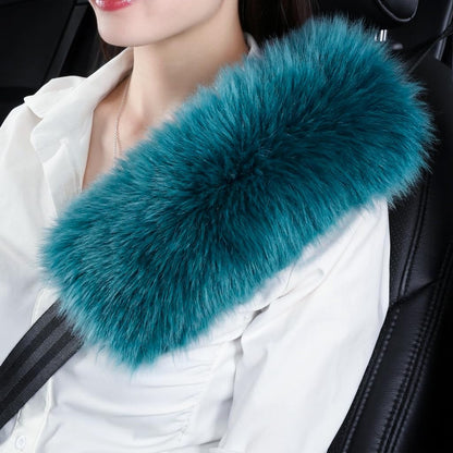 OGLAND 2 Pack Sheepskin Car Seat Belt Cover Pads | Wool Seatbelt Cushions
