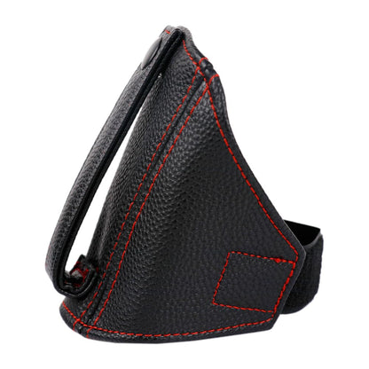 1X Racing Bucket Seat Belt Guide Seatbelt Holder Protector,Suede Leather (Black Leather/Black Stitching)