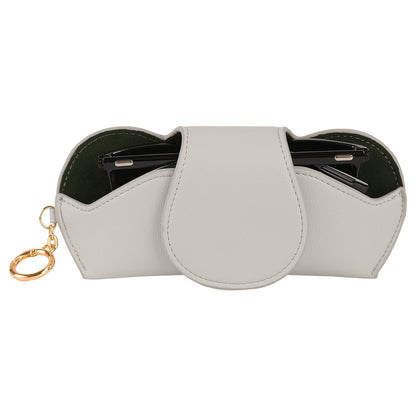 KINIVA Sunglasses Holder for Car Visor with Hanging Hook Portable Leather Glasses Storage Bag with Detachable Clips