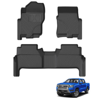 Powerty Floor Mats for 2019-2024 2025 Toyota RAV4 Accessories All Weather Floor Liner 3D TPO 1st & 2nd Row Floor Mat Heavy-Duty Floor Liners(FIT All Models)