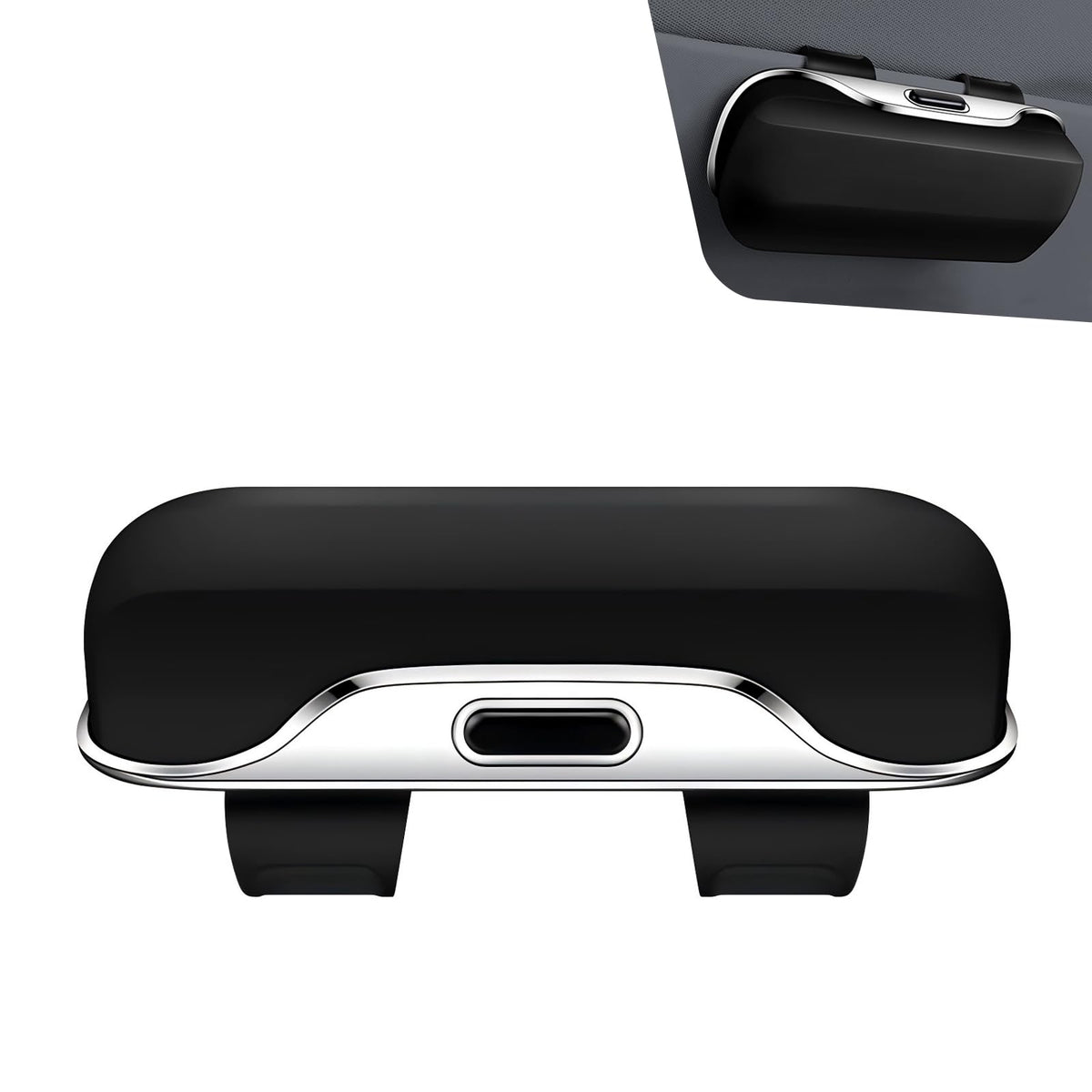 Car Visor Sunglass Holder, ABS Anti-scratch Eyeglasses Protection Case, Multi-function One-press Open Storage Box, Sun Visor Organizer Accessory for Most SUVs Sedans Trucks (Gray)