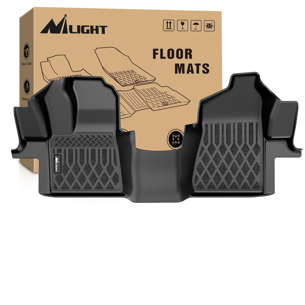 Nilight TPE Floor Mats for Ford F250 F350 F450 Super Duty Crew Cab