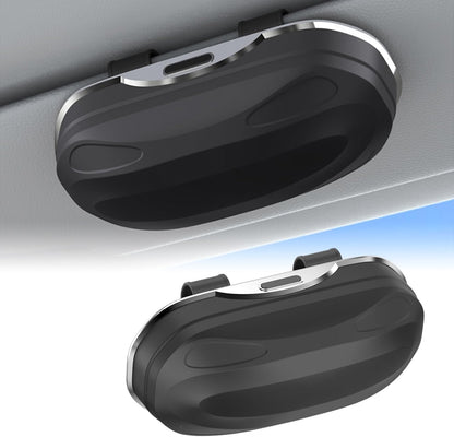 Sunglass Holder for Car ABS Vehicle Eyeglasses Storage Case Sun Visor Sunglasses Organizer Clip Universal Automotive Interior Accessories for SUV Sedan Truck-Matte Black