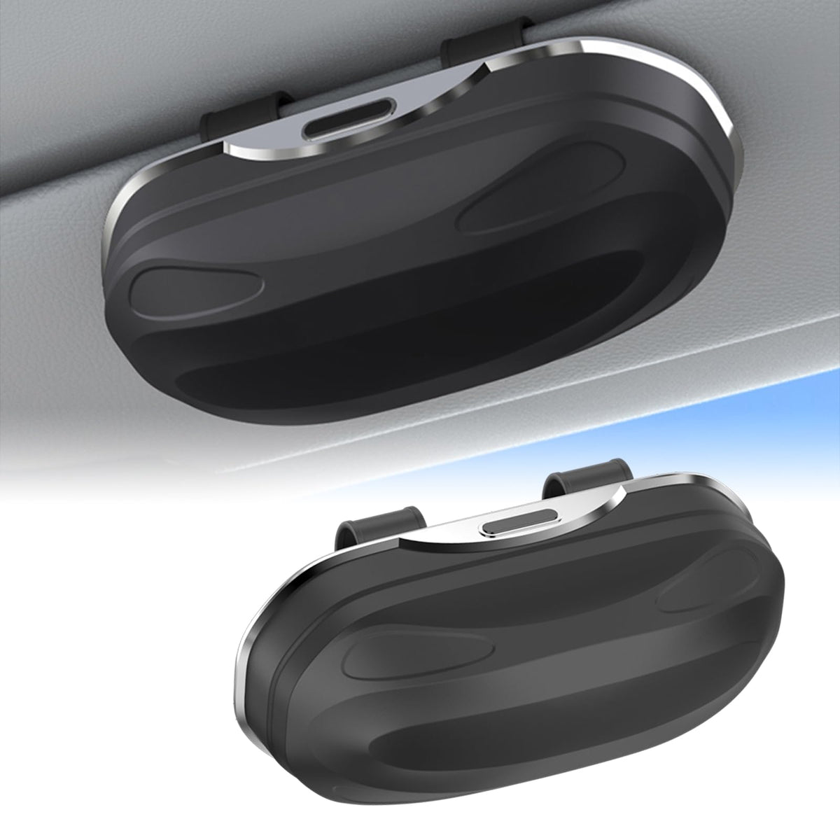 Sunglass Holder for Car ABS Vehicle Eyeglasses Storage Case Sun Visor Sunglasses Organizer Clip Universal Automotive Interior Accessories for SUV Sedan Truck-Matte Black