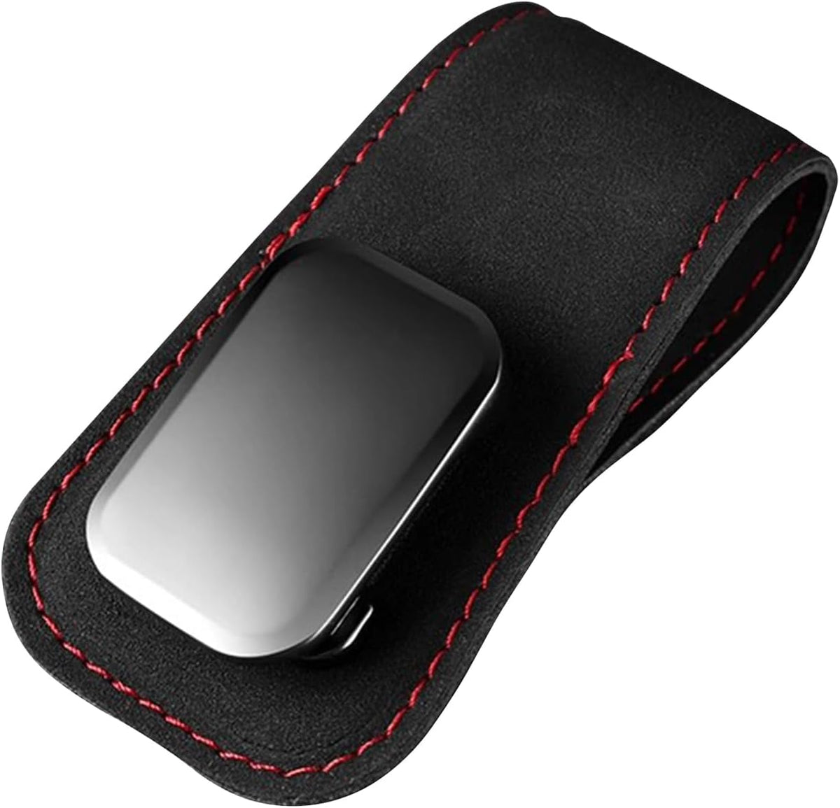 Suede Car Visor Sunglass Holder for Porsche 718 911 991 992 996 997 Boxster Cayman Carrera Taycan, Metal Clip Organizer Eyewear Holder Car Accessories for Sunglasses,Black