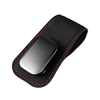 Suede Car Visor Sunglass Holder for Porsche 718 911 991 992 996 997 Boxster Cayman Carrera Taycan, Metal Clip Organizer Eyewear Holder Car Accessories for Sunglasses,Black
