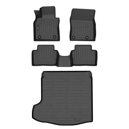 Floor Mats Custom for Toyota Corolla 2009-2013 All Weather Protection TPE Heavy Duty Non-Slip Automotive Floor Liners Fits Front& 2nd Row Full Set Accessories, Black