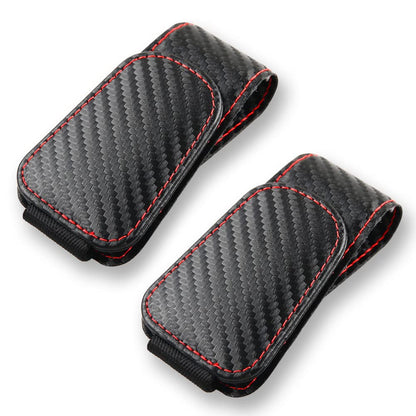 2Pcs Sunglass Holder for Car, Magnetic Leather Eyeglass Hanger Clip for Car Sun Visor, Sunglasses Holder and Ticket Card Clip for Car Visor Accessories