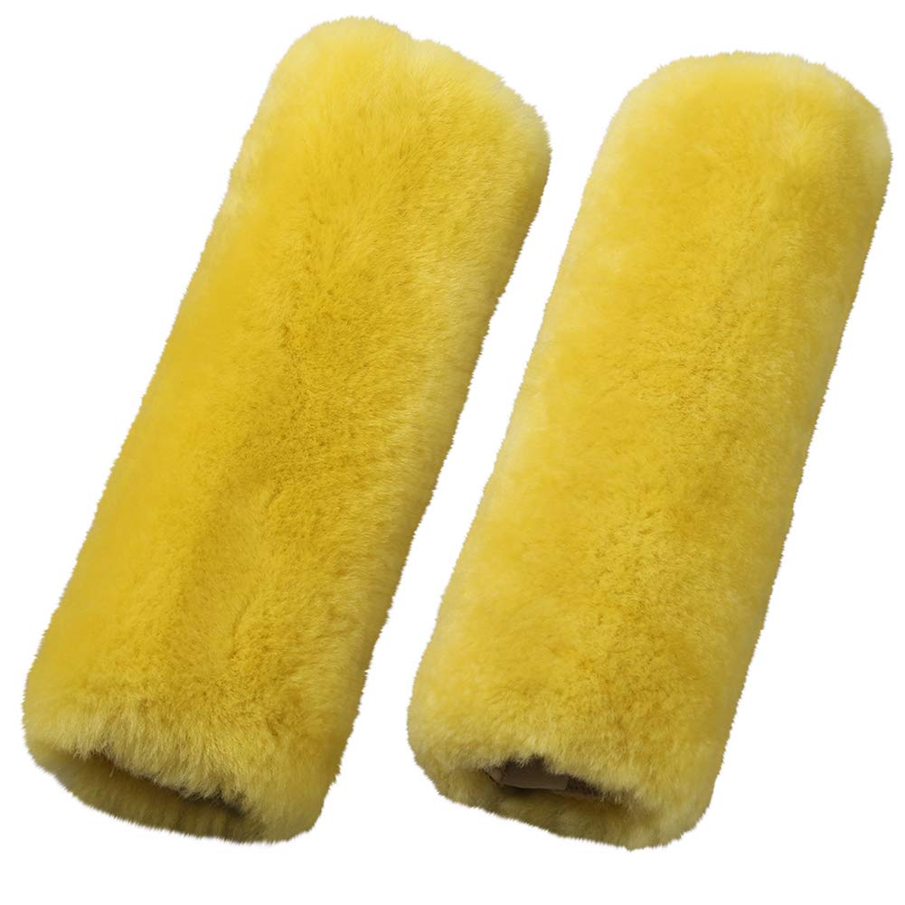 OGLAND 2 Pack Sheepskin Car Seat Belt Cover Pads | Wool Seatbelt Cushions