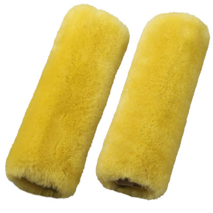 OGLAND 2 Pack Sheepskin Car Seat Belt Cover Pads | Wool Seatbelt Cushions