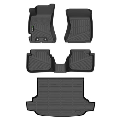 Floor Mats Custom for Toyota Corolla 2009-2013 All Weather Protection TPE Heavy Duty Non-Slip Automotive Floor Liners Fits Front& 2nd Row Full Set Accessories, Black