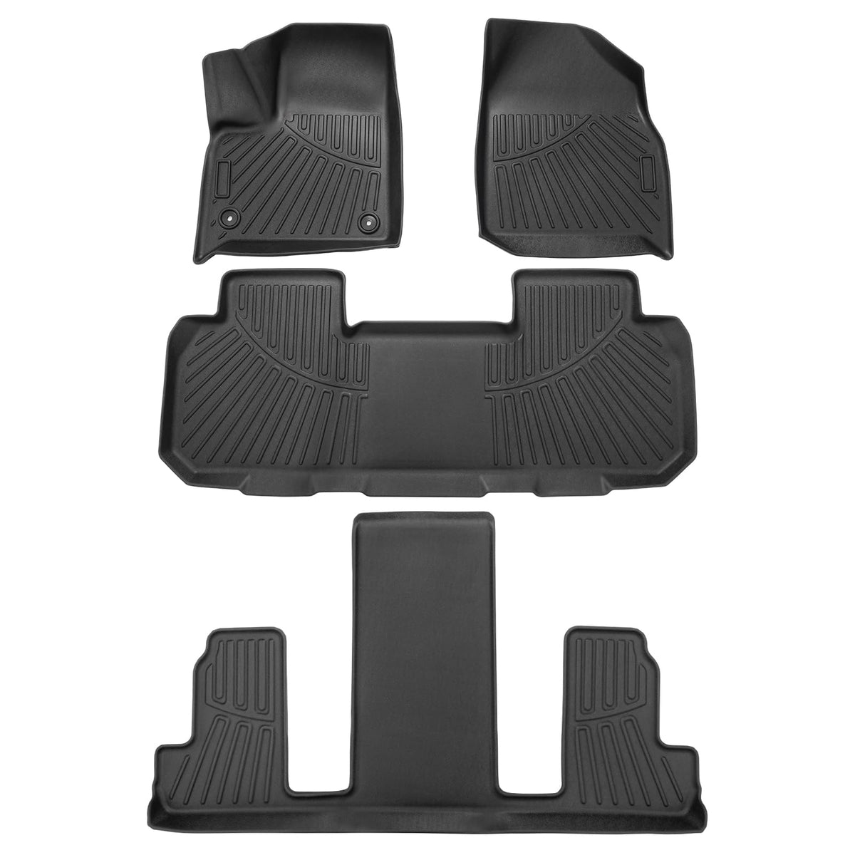 Powerty Floor Mats for 2019-2024 2025 Toyota RAV4 Accessories All Weather Floor Liner 3D TPO 1st & 2nd Row Floor Mat Heavy-Duty Floor Liners(FIT All Models)