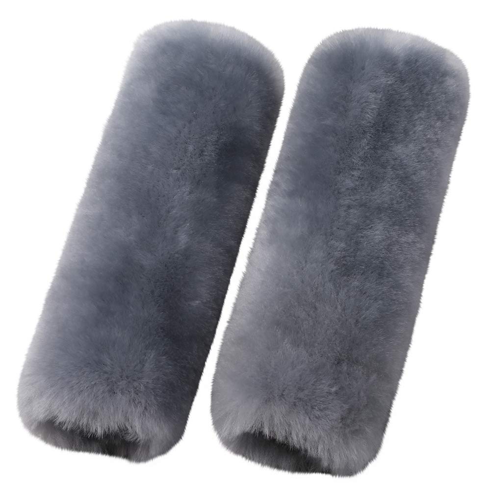 OGLAND 2 Pack Sheepskin Car Seat Belt Cover Pads | Wool Seatbelt Cushions