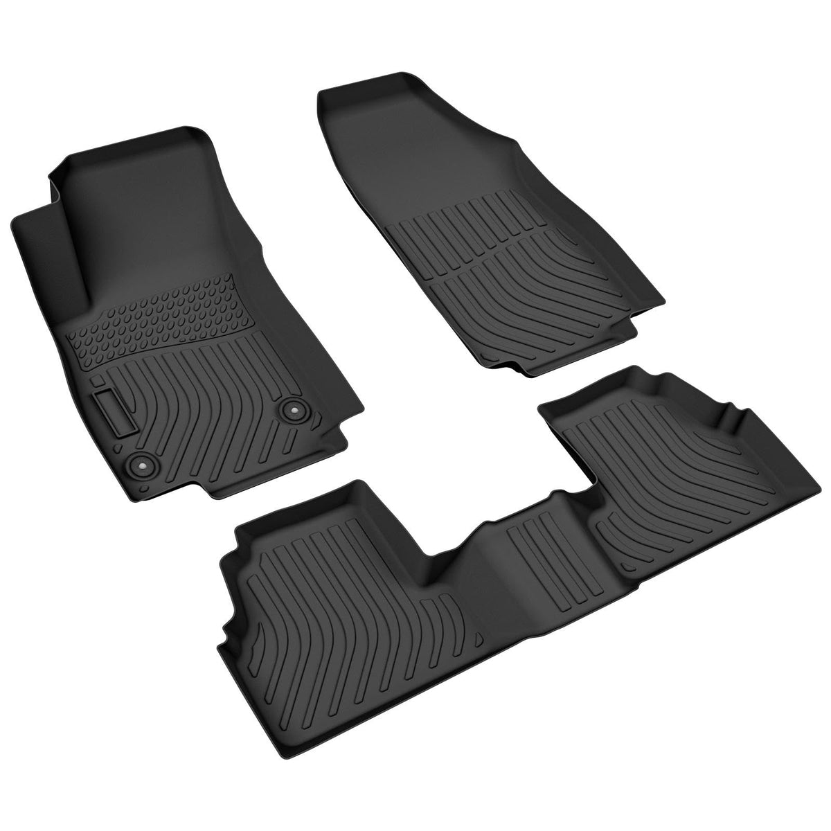 Car Floor Mats for 2012-2017 Chevy Equinox &GMC Terrain/Terrain Denali,All Weather TPE Full Set Includes 1st 2nd Row Front (for 12-17 Chevrolet Equinox/GMC Terrain/Denali)