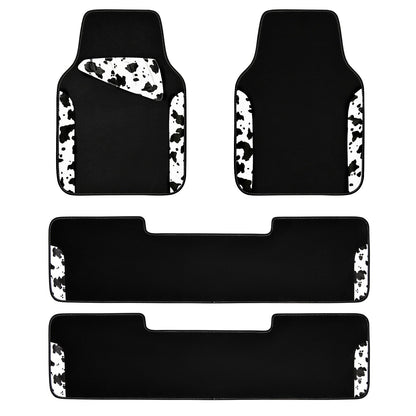 CAR PASS Waterproof Universal Car Floor Mats, Leopard Print Car Mats Fit for SUV,Vans,sedans, Trucks,Set of 4pcs Car Carpet with Driver Heel Pad and Nibs Backing, Leopard Car Accessories Gray Leopard