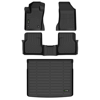 HAFIDI® Floor Mats & Cargo Liner Set Fit for 2023-2027 Kia NIRO & NIRO Hybrid (Not for NIRO EV &NIRO PHEV) All Weather Protection TPE Anti-Slip Floor Liners Custom Accessories -Black