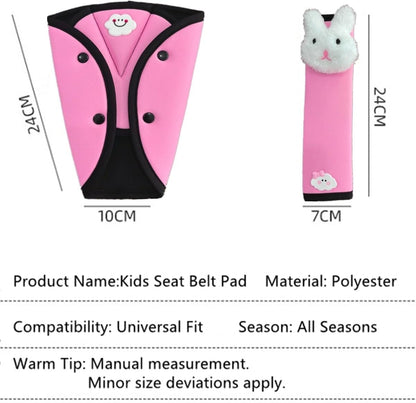 Seat Belt Cover for Kids Adults, Shoulder & Belly Comfort Pad for Boys Girls, Soft Breathable Hypoallergenic, Plush 3D Rabbit, Pink