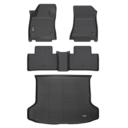 Floor Mats Custom for Toyota Corolla 2009-2013 All Weather Protection TPE Heavy Duty Non-Slip Automotive Floor Liners Fits Front& 2nd Row Full Set Accessories, Black